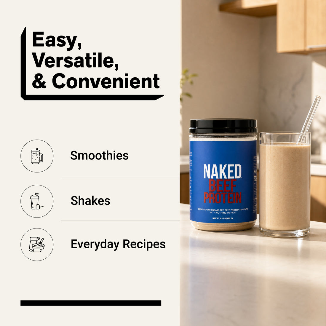 Beef Protein Powder | Naked Beef Protein - 1.1LB