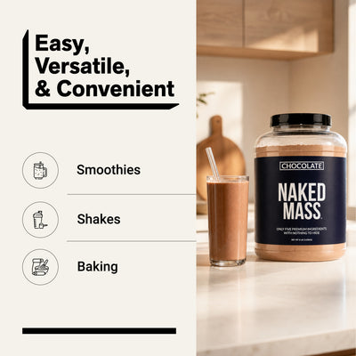 Chocolate Mass Gainer Protein Supplement | Naked Chocolate Mass - 8LB