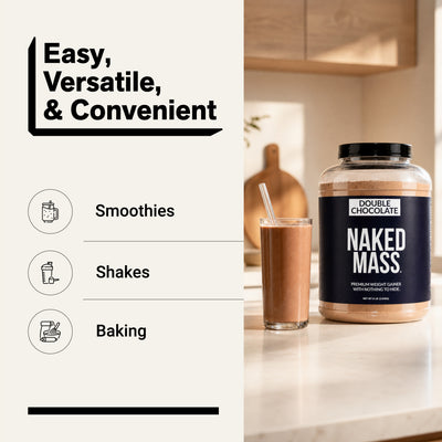 Double Chocolate Mass Gainer Protein Supplement | Naked Mass - 8LB