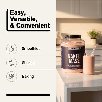 Strawberry Mass Gainer Protein Supplement | Naked Mass - 8LB