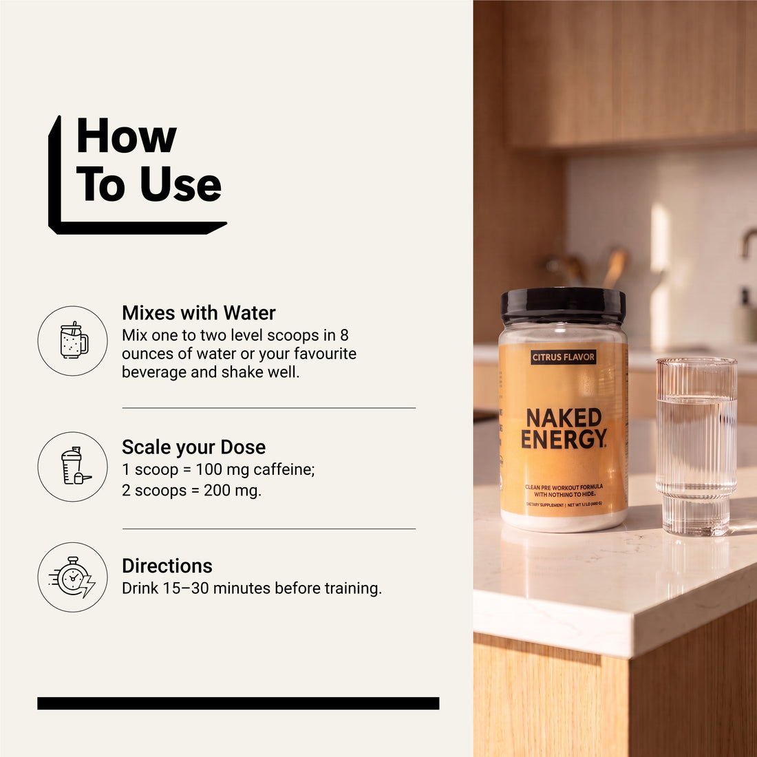 Citrus Pre Workout Supplement | Naked Energy - 30 portions