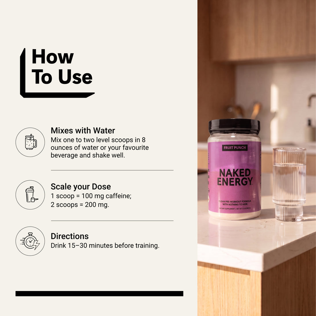 Fruit Punch Pre Workout Supplement | Naked Energy - 30 portions