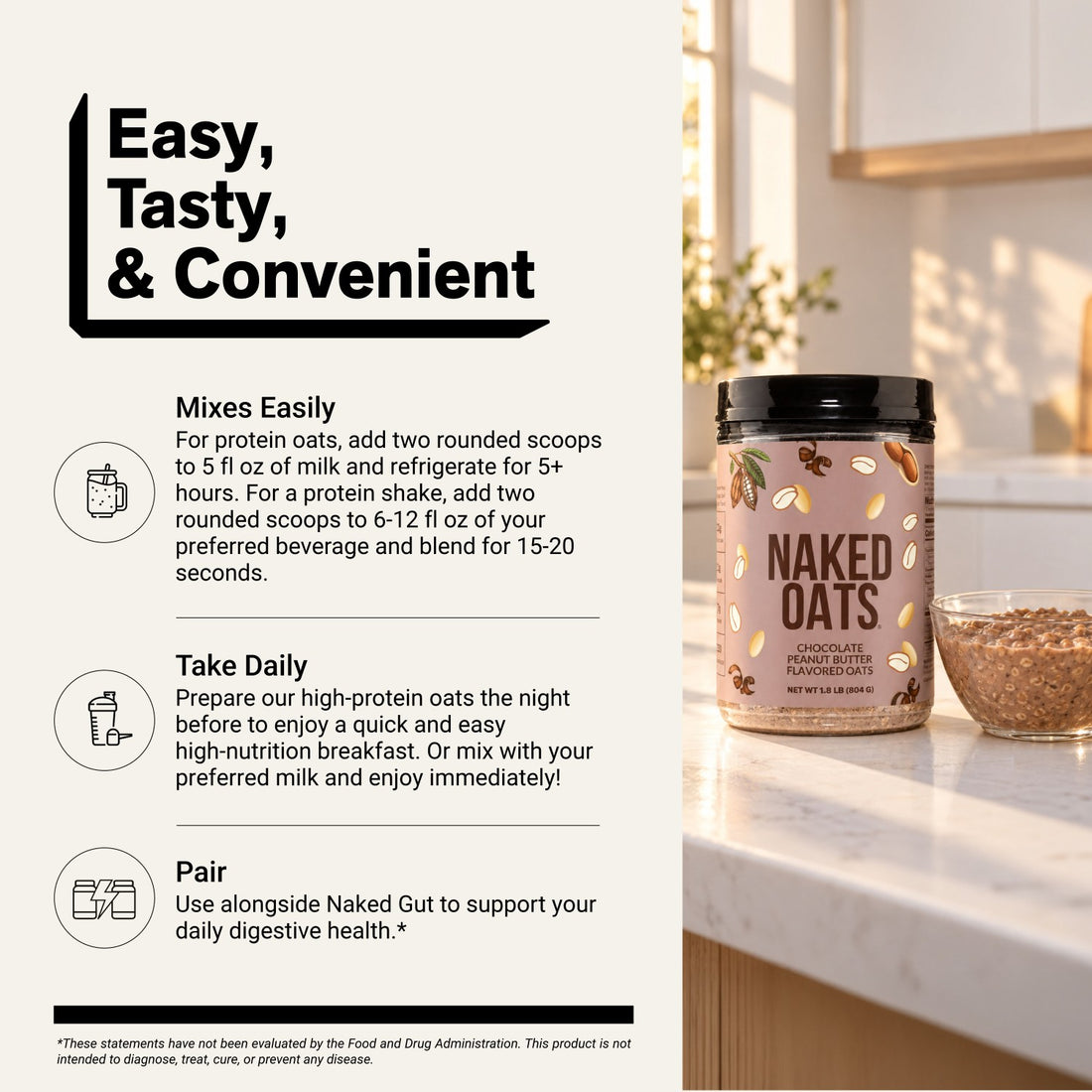 Avoine protéinée au beurre de cacahuètes et au chocolat | Naked Oats