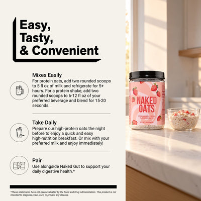 Avoine protéinée à la crème de fraise | Naked Oats