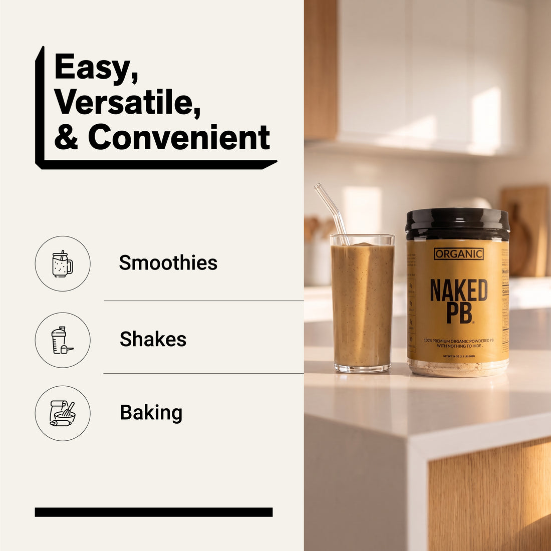 Organic Powdered Peanut Butter | Organic Naked PB - 1.5LB