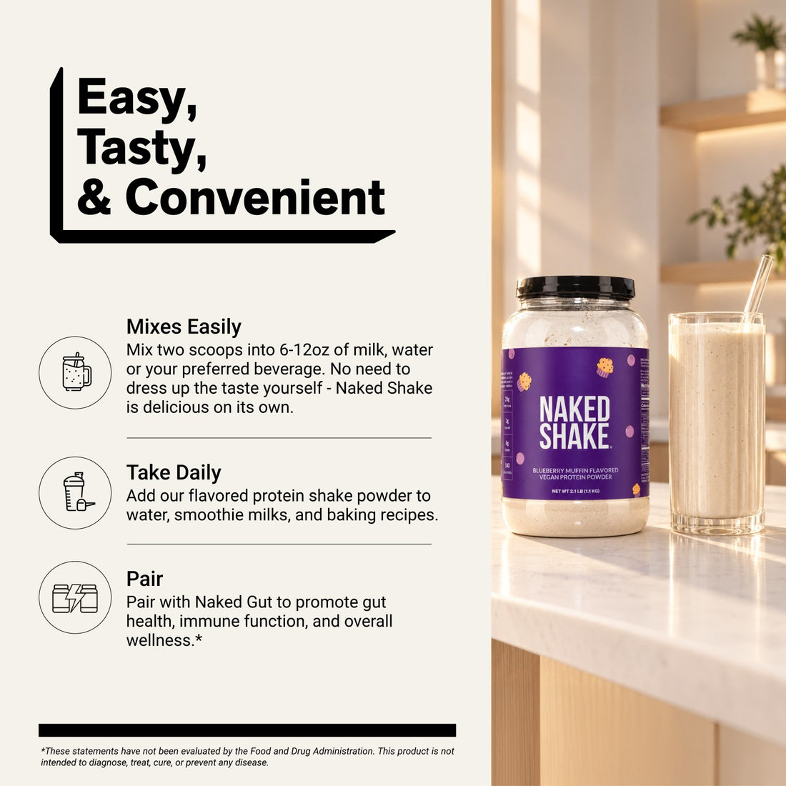 Blueberry Muffin Protein Shake | Naked Shake - 30 Servings