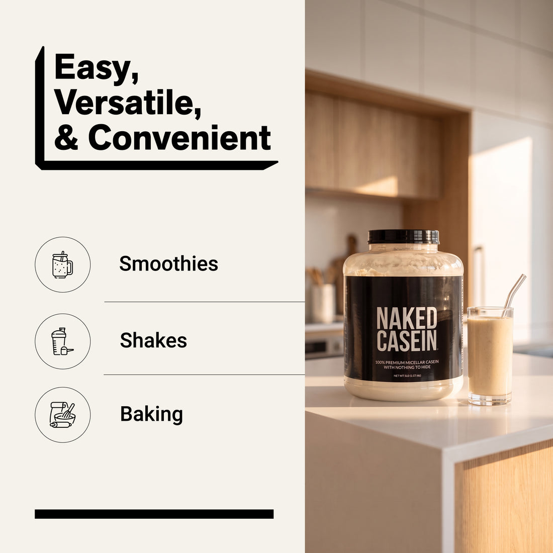 Micellar Casein Protein Powder | Naked Casein - 5lb