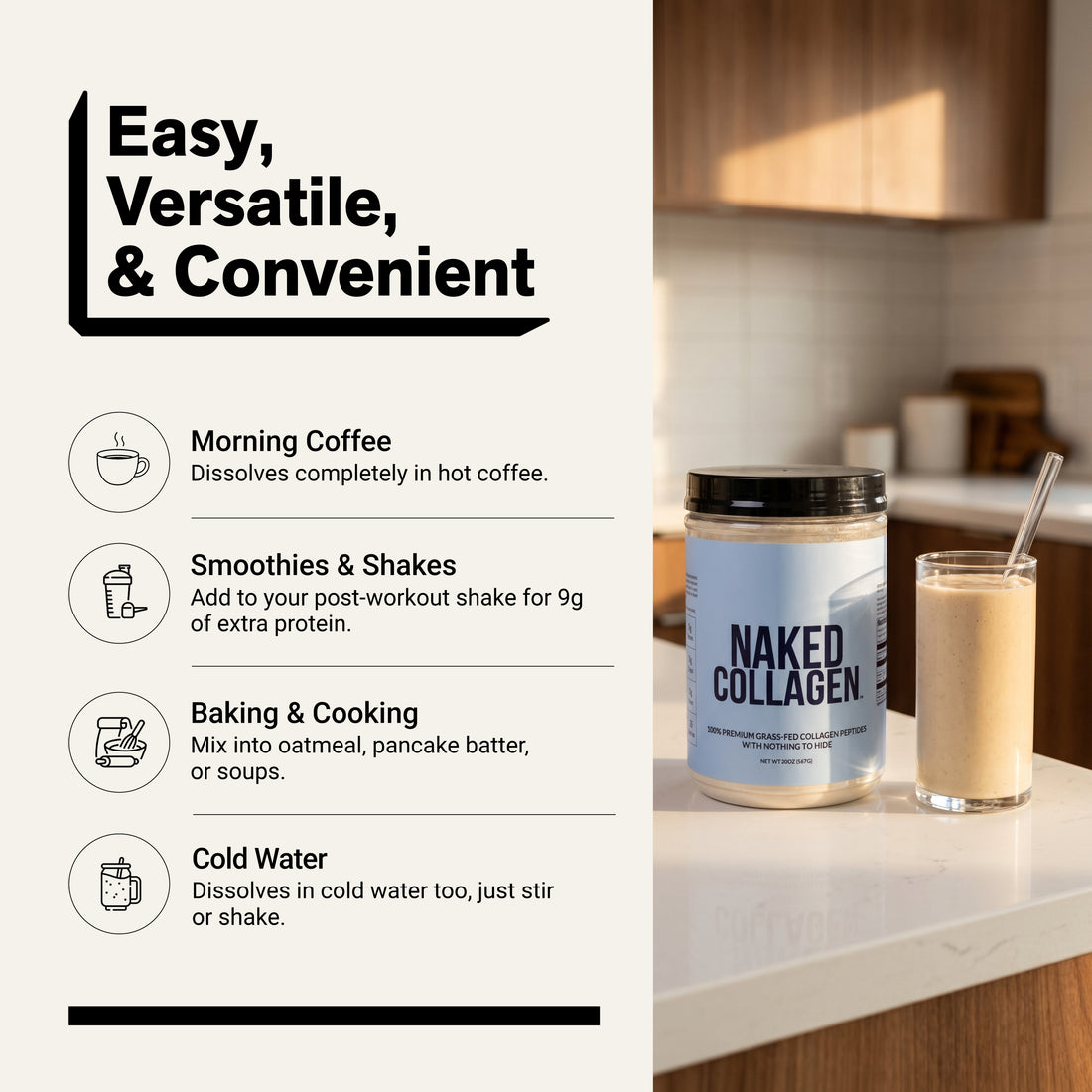 Collagen Peptides Protein Powder | Naked Collagen - 20 oz