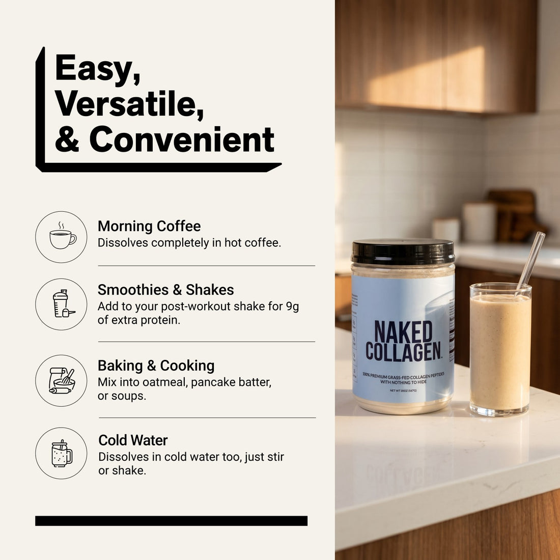 Collagen Peptides Protein Powder | Naked Collagen - 20 oz