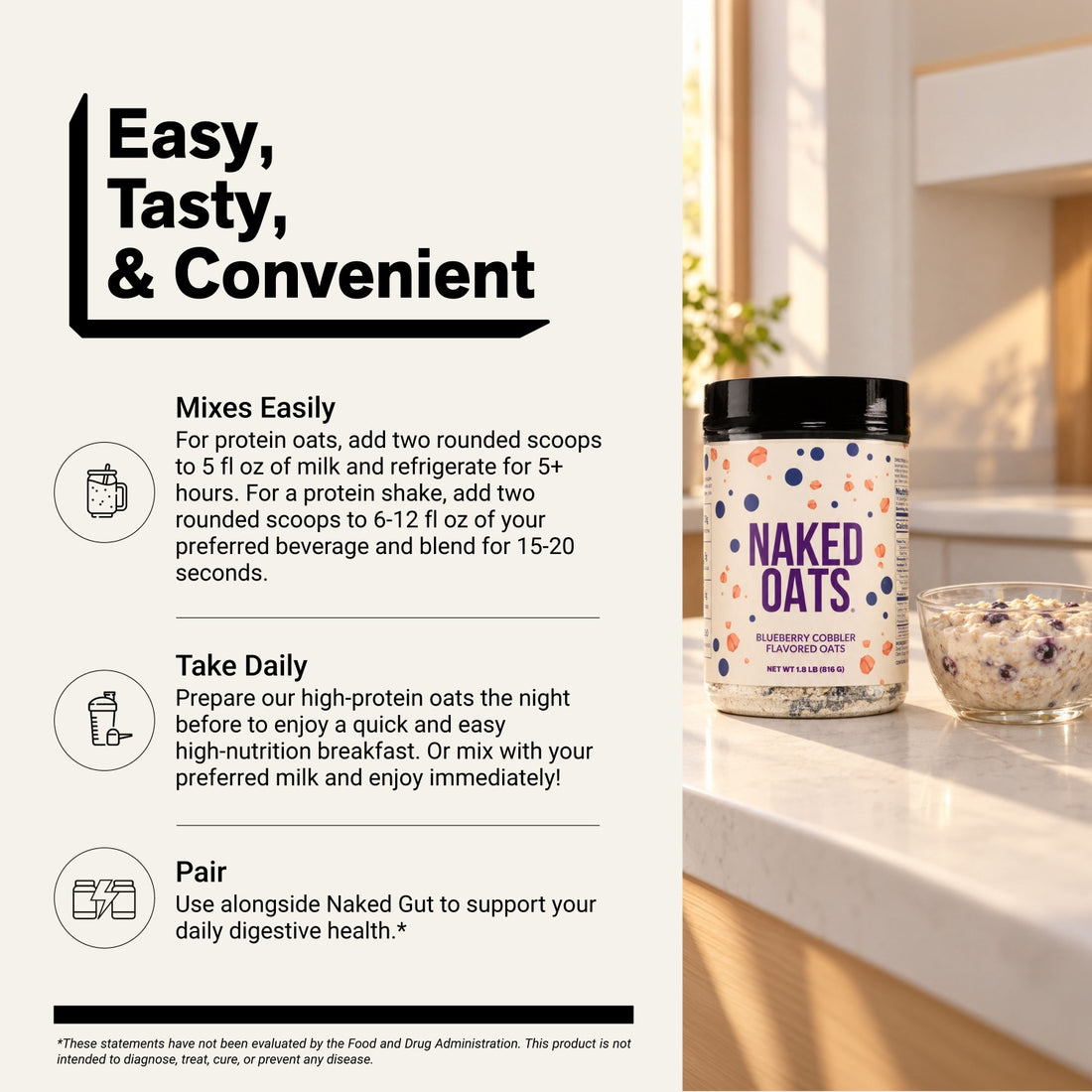 Avoine protéinée Cobbler aux myrtilles | Naked Oats