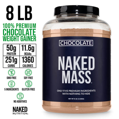Supplément de protéines de gain de poids au chocolat | Naked Chocolate Mass - 8LB