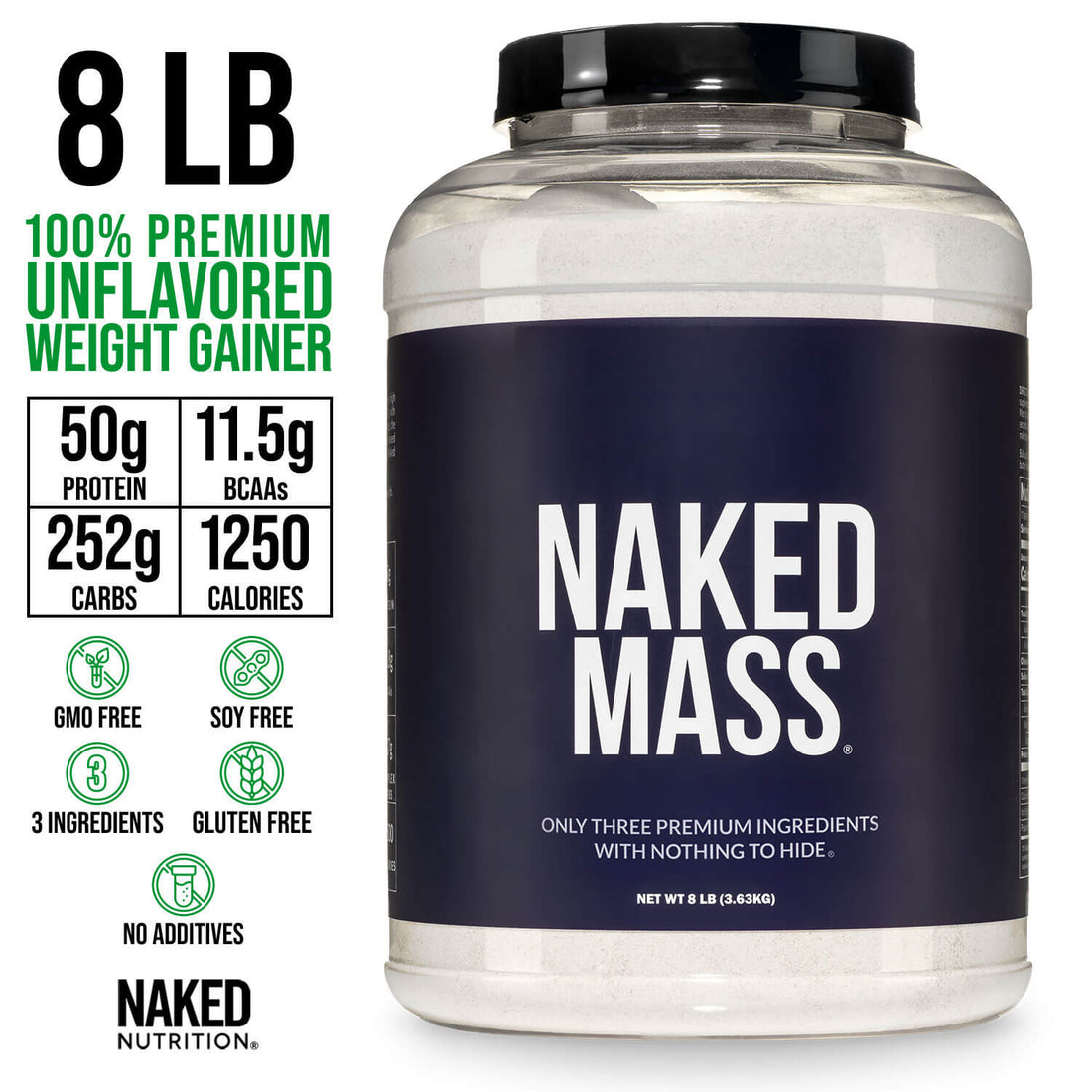 Weight Gainer Protein Supplement | Naked Mass - 8LB