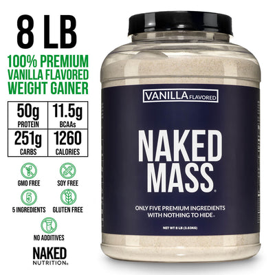 Supplément de protéines de gain de poids à la vanille | Naked Vanilla Mass - 8LB