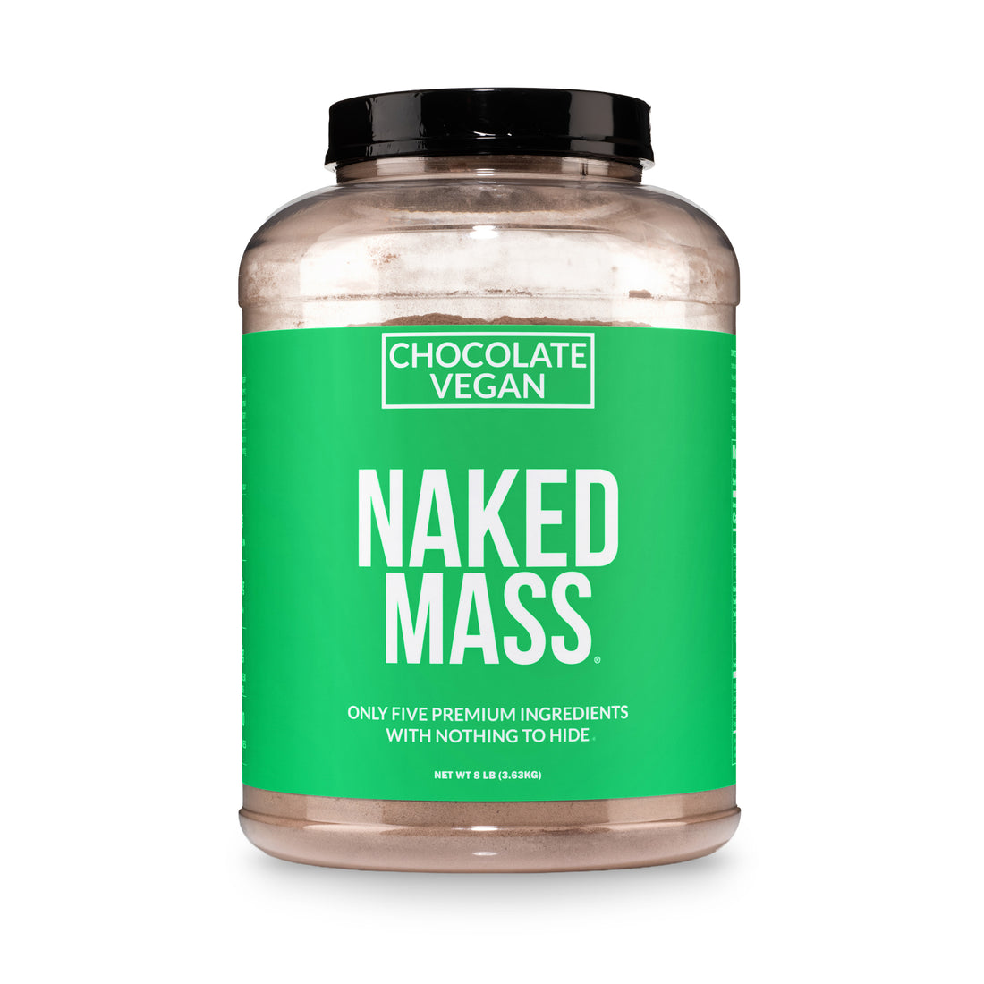 Chocolate Vegan Mass Gainer Supplement | Naked Vegan Mass - 8LB
