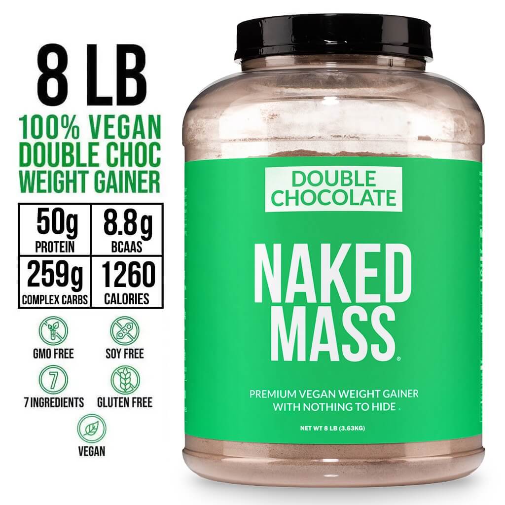 Supplément de gain de poids végétalien au double chocolat | Naked Vegan Mass - 8LB