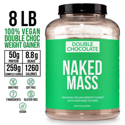 Supplément de gain de poids végétalien au double chocolat | Naked Vegan Mass - 8LB