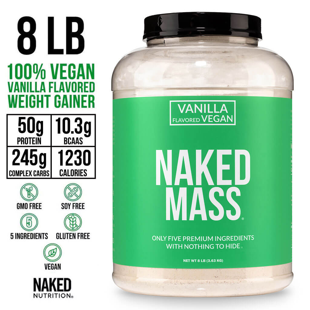 Vanilla Vegan Weight Gainer Supplement | Naked Vegan Mass - 8LB