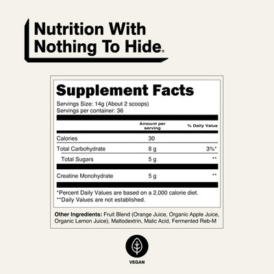 supplement facts cleanest formula clean creatine powder flavored vegan