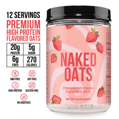 Avoine protéinée à la crème de fraise | Naked Oats