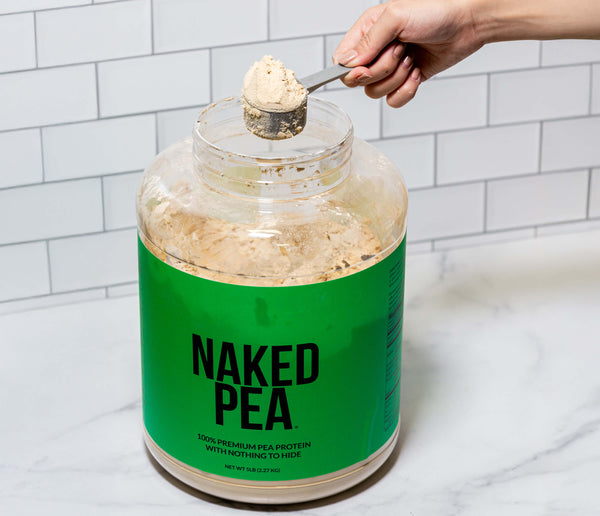 Mix two scoops into 6-10oz of non-dairy milk, water or your favorite beverage. Add fruits and vegetables for taste as Naked Pea is unflavored.