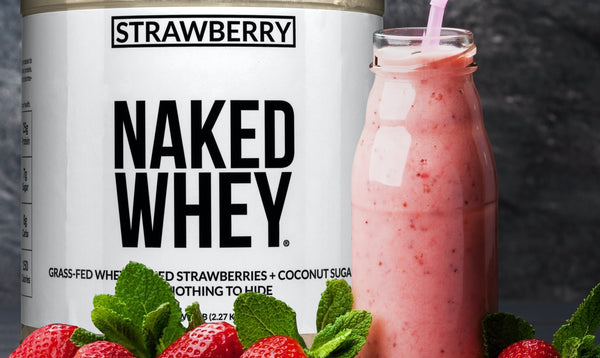 Add our strawberry grass-fed whey to protein shakes, smoothie bowls and baking. Best used in the morning, before a workout, or after a workout.