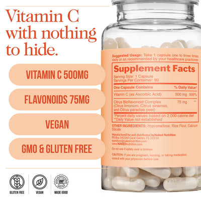 Supplément quotidien de vitamine C | Naked Vitamin C - 90 gélules [PROJET - PAS PRET]
