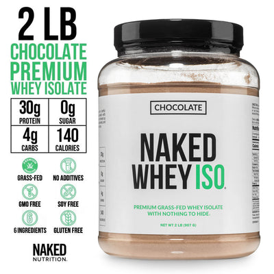 Chocolate Grass Fed Whey Isolate Protein Powder | Naked Whey Isolate - 2LB