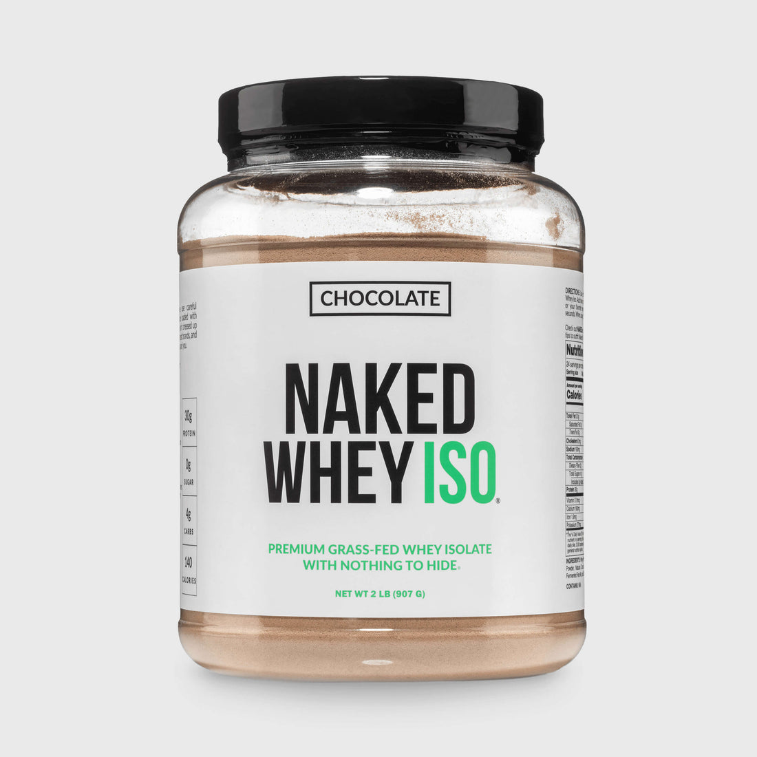 Chocolate Grass Fed Whey Isolate Protein Powder | Naked Whey Isolate - 2LB
