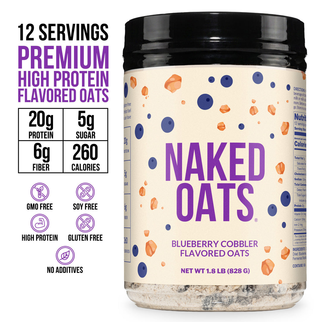 Blueberry Cobbler Protein Oats | Naked Oats