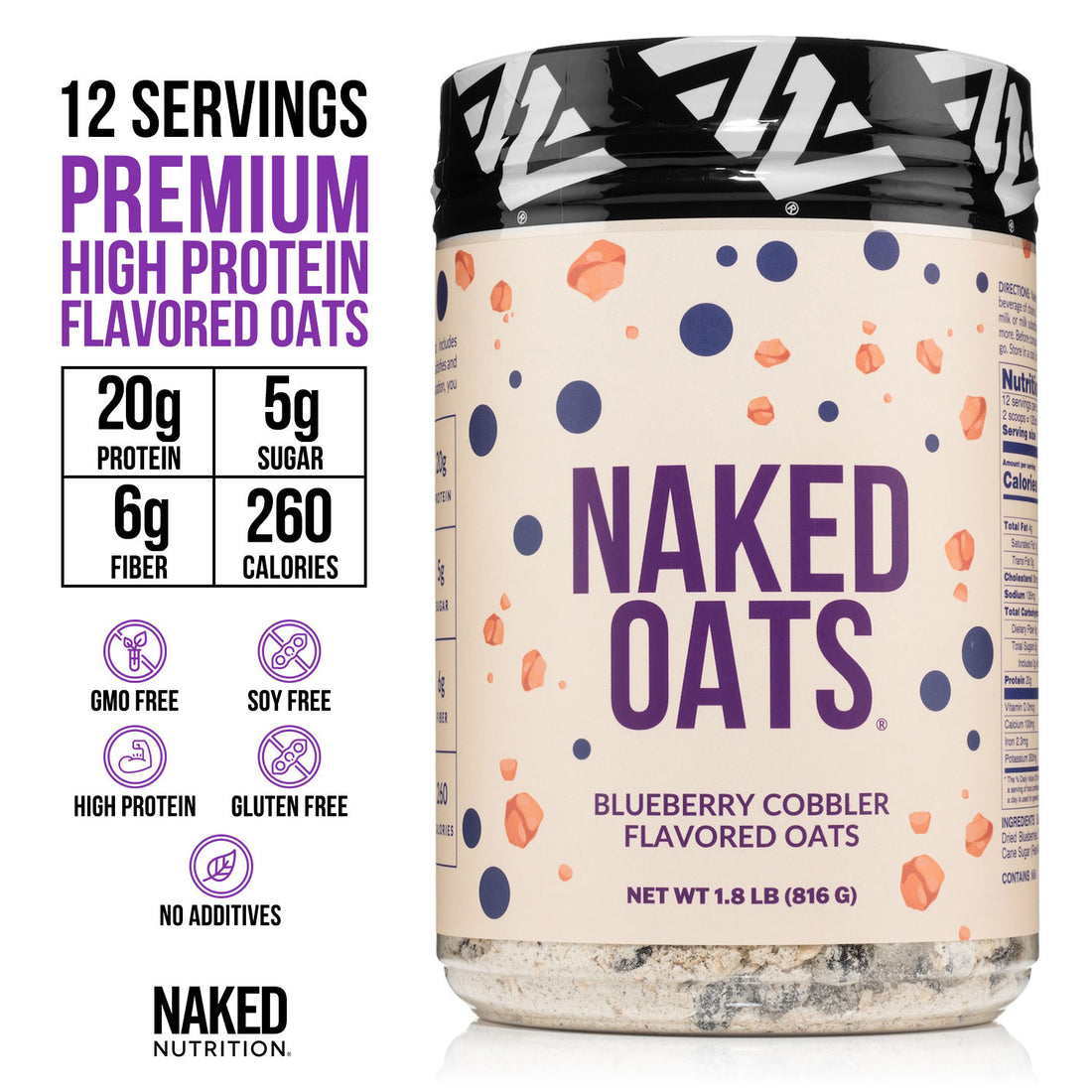 protein oats blueberry cobbler