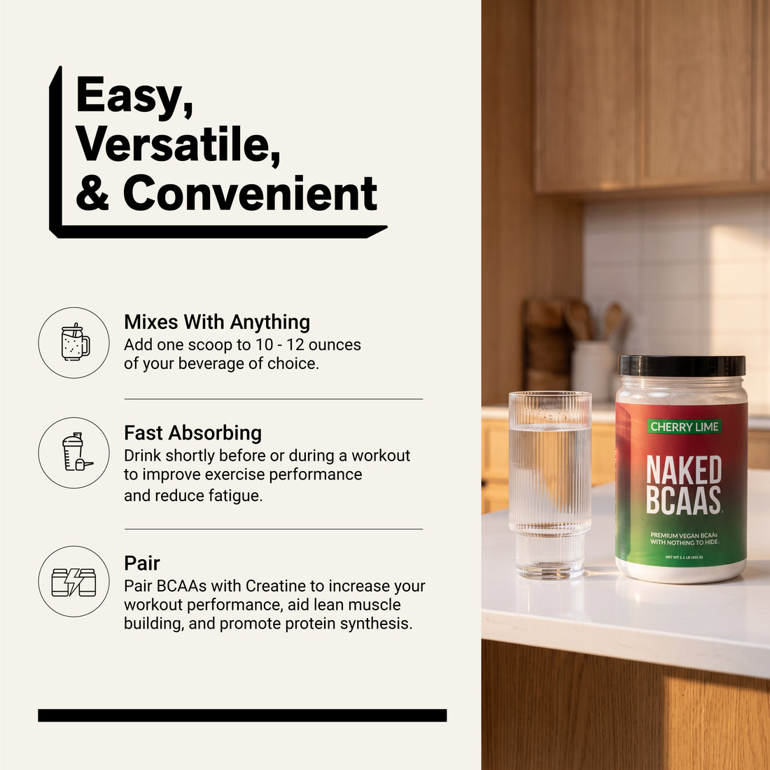 Strawberry Lemonade Branched Chain Amino Acids | Naked BCAAs - 34 portions