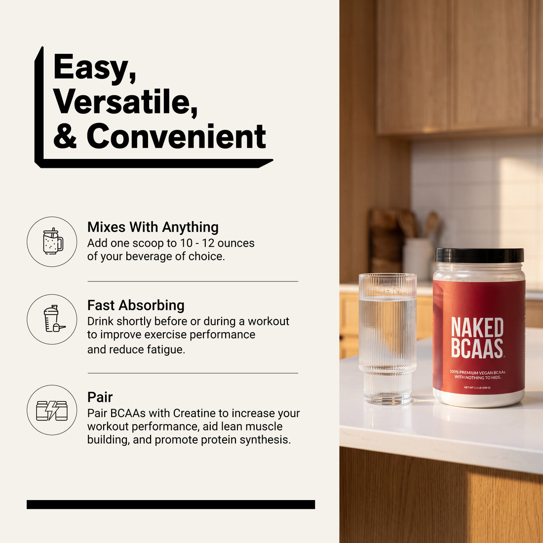 Branched Chain Amino Acids | Naked BCAAs - 100 portions