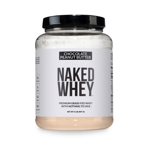 Poudre de protéines de lactosérum au beurre de cacahuètes et au chocolat 2LB | Naked Whey - 2LB
