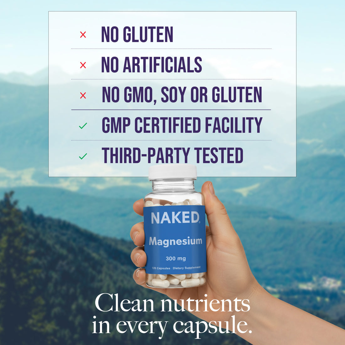 Complément quotidien de magnésium | Naked Magnesium - 120 capsules