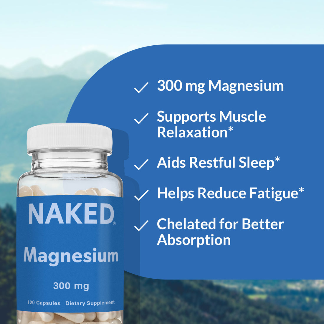 Complément quotidien de magnésium | Naked Magnesium - 120 capsules