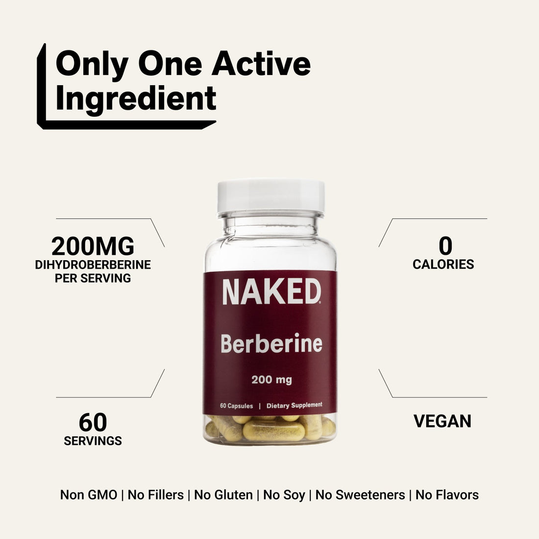 Daily Berberine Supplement | Naked Berberine - 60 Capsules