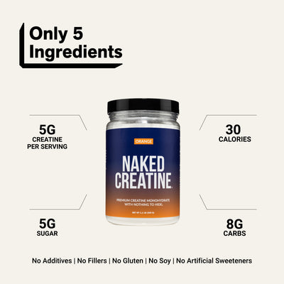 Orange Creatine Monohydrate Powder | Naked Creatine - 1.1LB
