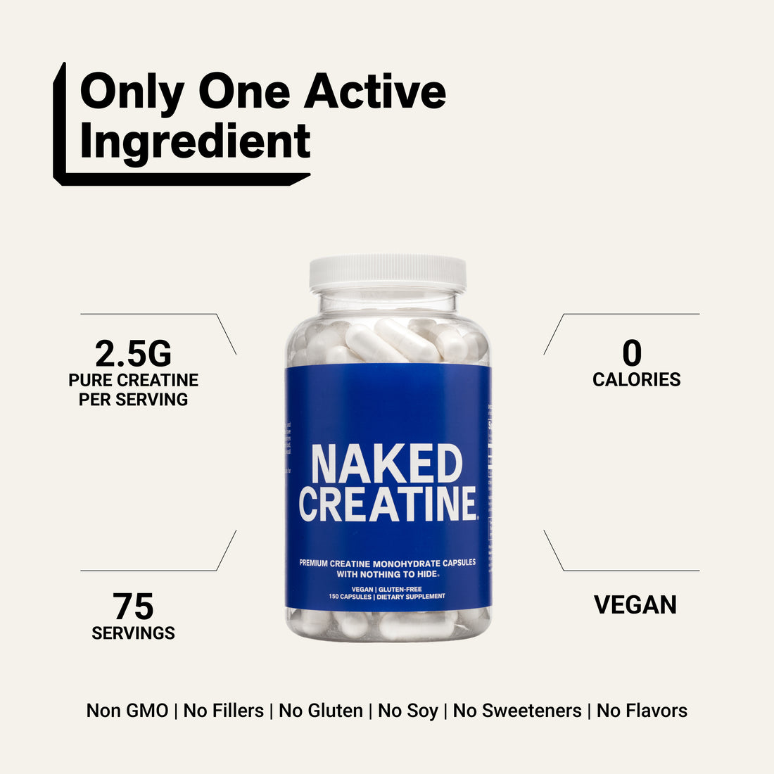 Creatine Capsules | Naked Creatine - 75 Servings