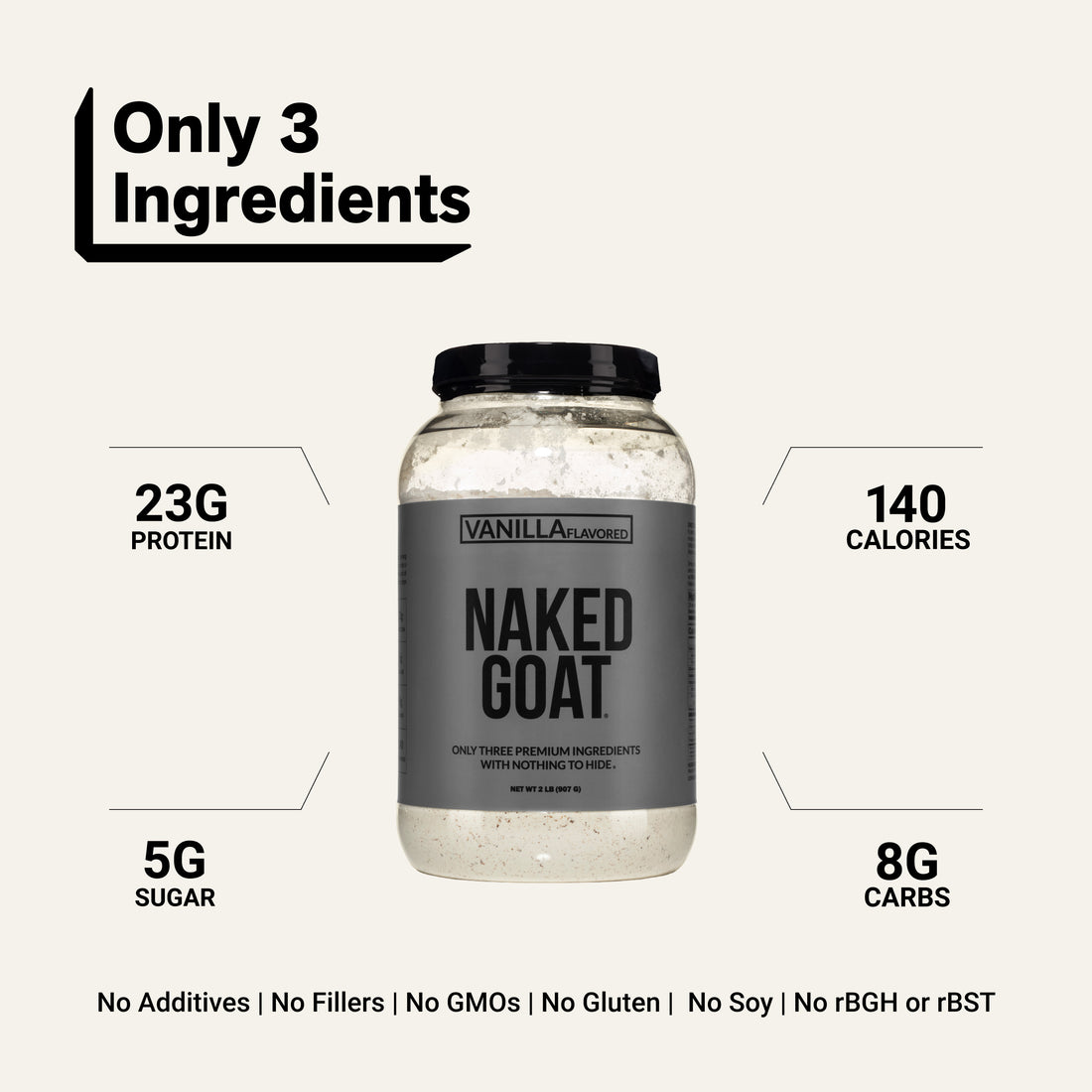 goat whey protein powder clean ingredient gluten free soy free
