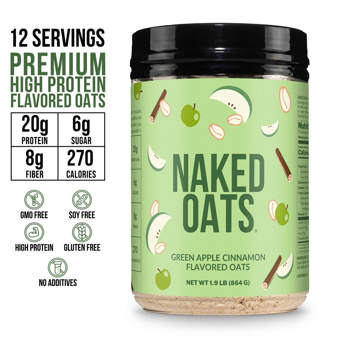 Green Apple Cinnamon Protein Oats | Naked Oats