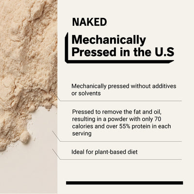Naked Almond vegan protein powder with 10g protein and 70 calories.