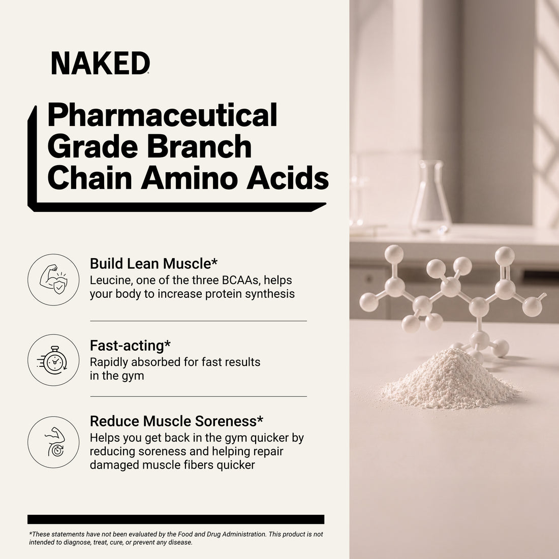 Branched Chain Amino Acids | Naked BCAAs - 100 portions