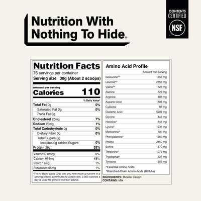 naked casein unflavored 5lb nutrition facts and amino acids.
