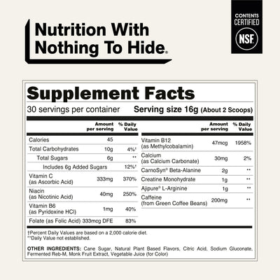 naked energy citrus supplement facts