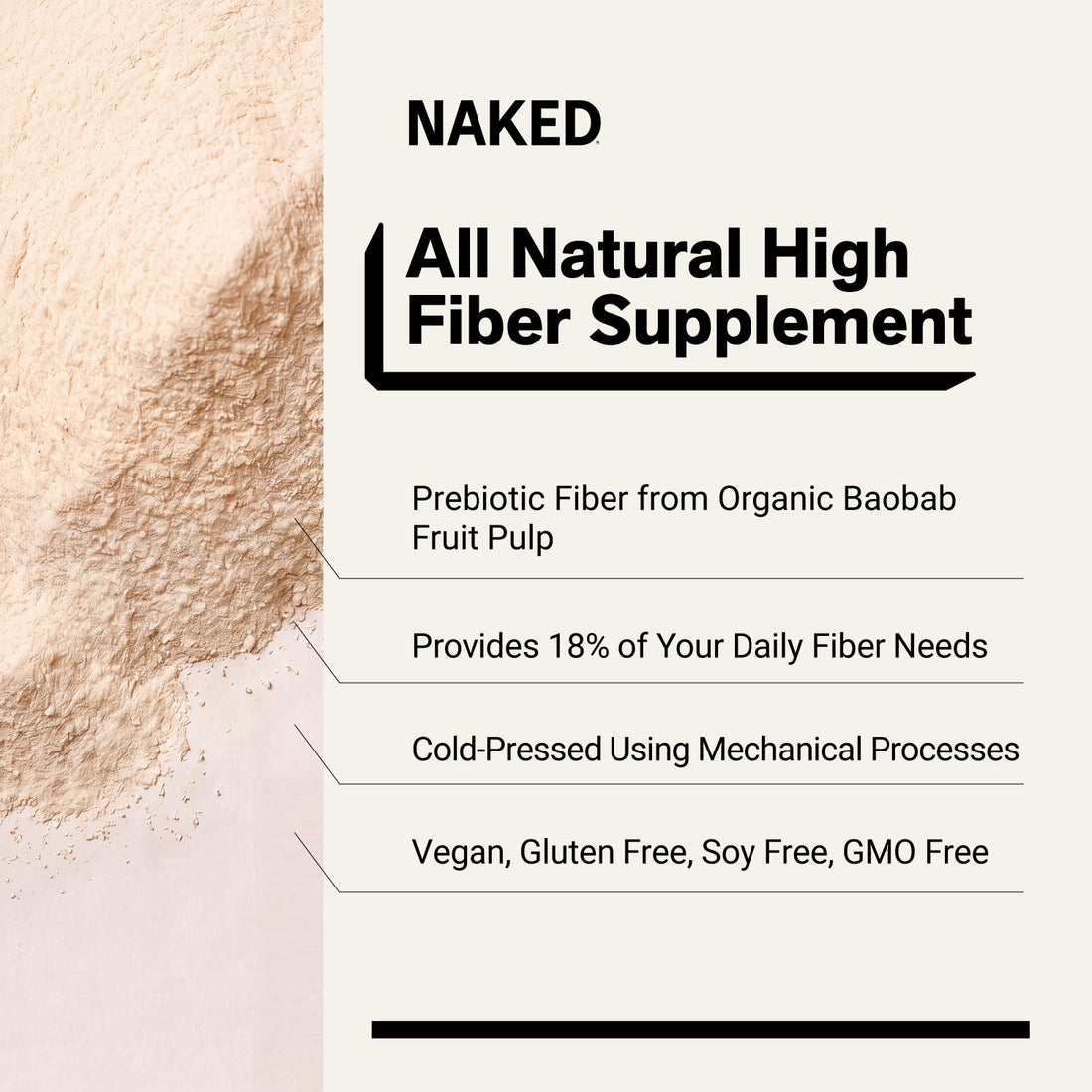 naked fiber 300 g with 5 g fiber per serving