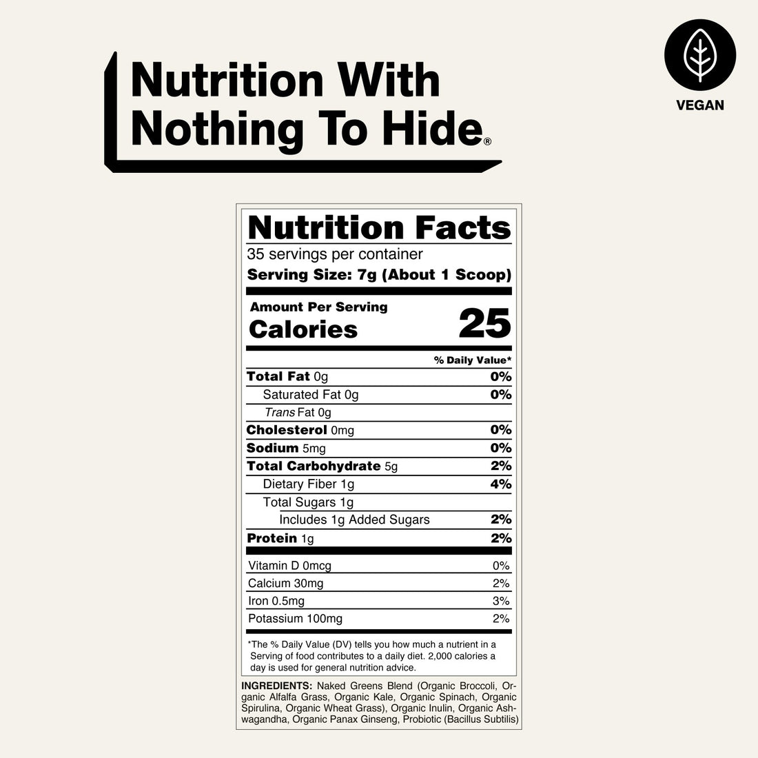 naked greens powder nutrition facts and ingredients
