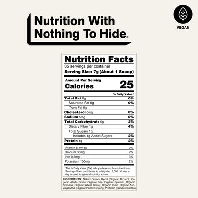 naked greens powder nutrition facts and ingredients