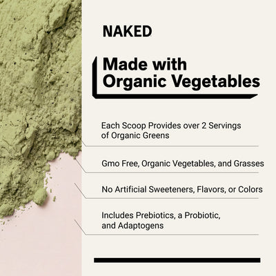 naked greens vegan powder with 10 ingredients