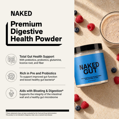 naked gut digestive health powder benefits infographic
