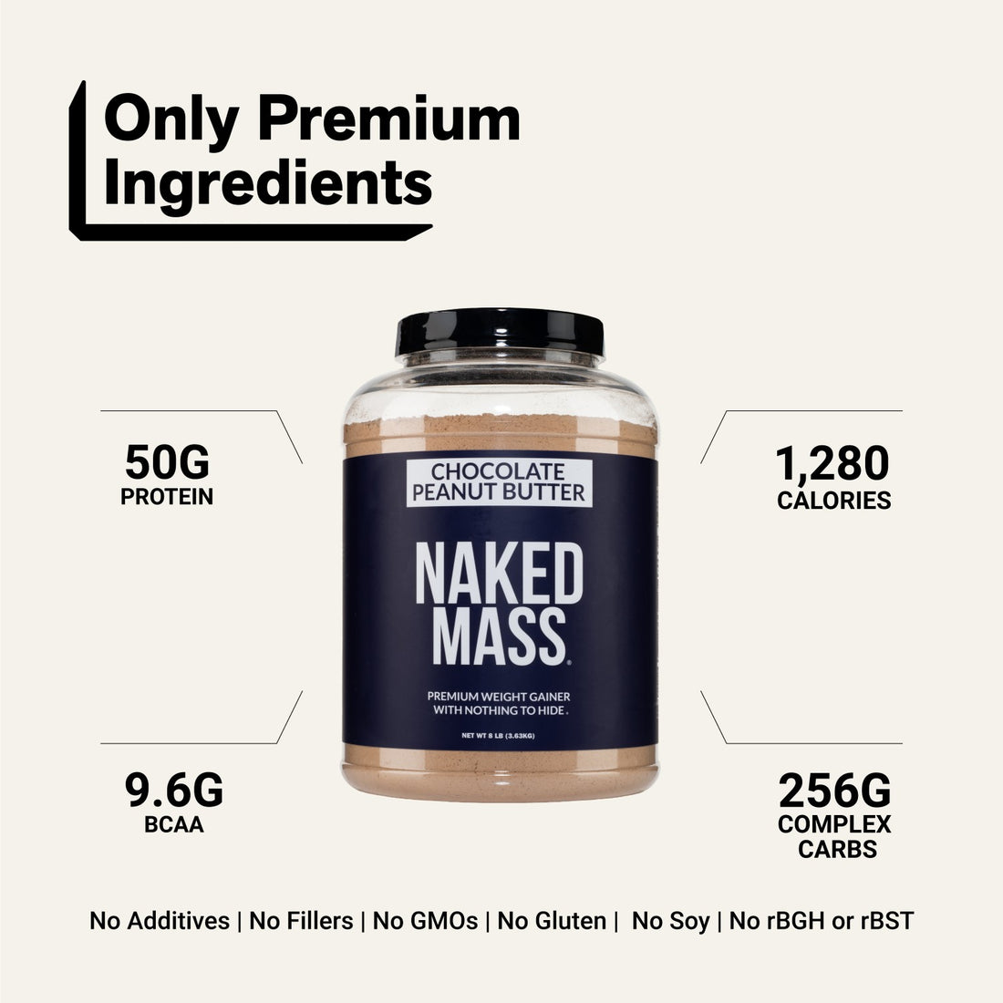 naked mass chocolate peanut butter 8 lb overview